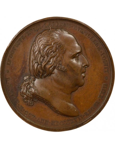 Louis XVIII Statue Equestre de Henri IV Jeton Cuivre 1817