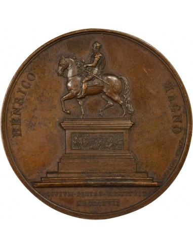 Louis XVIII Statue Equestre de Henri IV Jeton Cuivre 1817