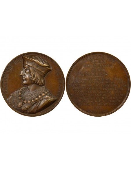 Charles VIII Roi de France Jeton Cuivre 1836