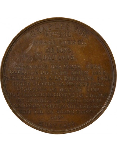 Charles VIII Roi de France Jeton Cuivre 1836