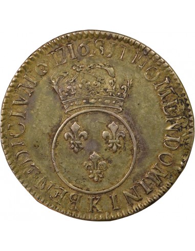 Louis XV Vertugadin  ecu Argent 1716 K Bordeaux