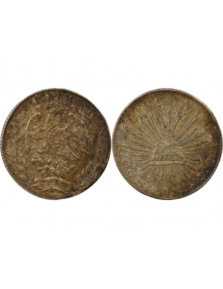 Mexique 8 reales Argent 1889 Go Guanajuato