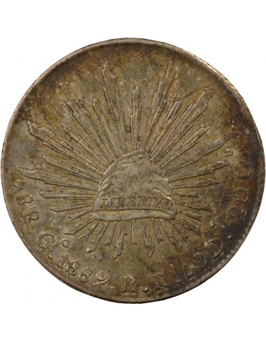 Mexique 8 reales Argent 1889 Go Guanajuato