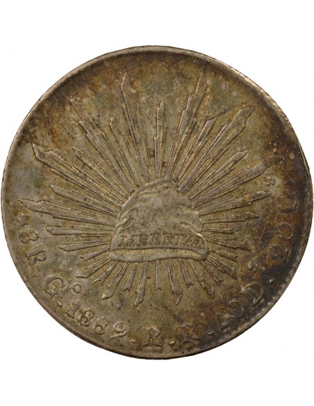Mexique 8 reales Argent 1889 Go Guanajuato