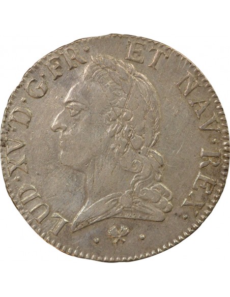 Louis XV à la Vieille Tête ecu Argent 1773 L Bayonne