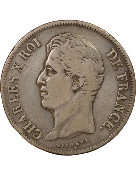 Tr. en creux 5 francs Argent 1828 B Rouen