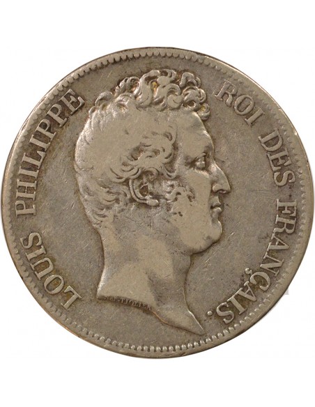 Louis-Philippe Ier Tiolier 5 francs Argent 1830 W Lille
