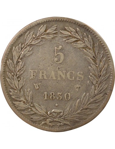 Louis-Philippe Ier Tiolier 5 francs Argent 1830 W Lille