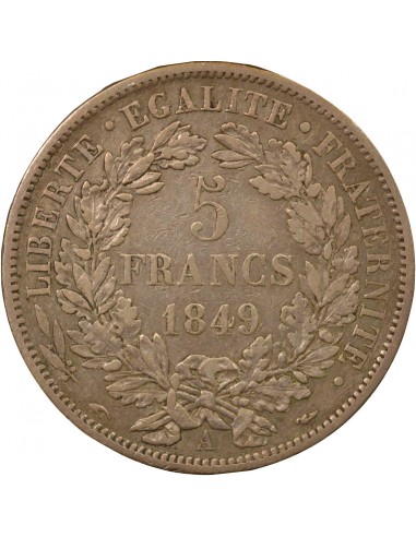 Céres - Demeter IIe République 5 francs Argent 1849 A - Paris