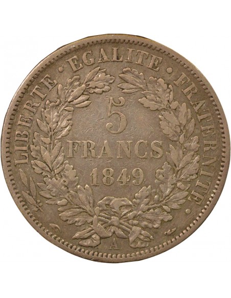 Céres - Demeter IIe République 5 francs Argent 1849 A - Paris
