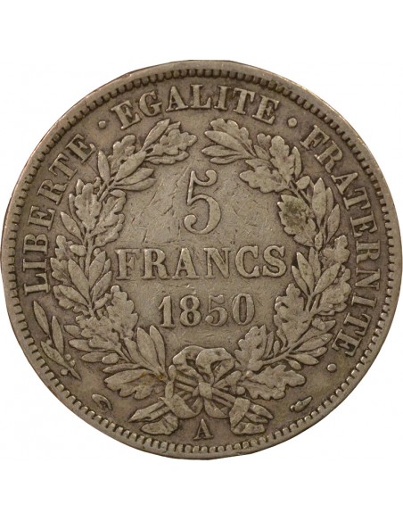 Céres - Demeter IIe République 5 francs Argent 1850 A - Paris