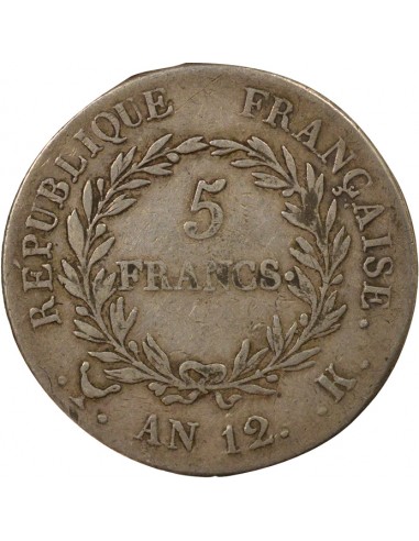 Roi d'Italie Consulat 5 francs Argent An 12 K Bordeaux