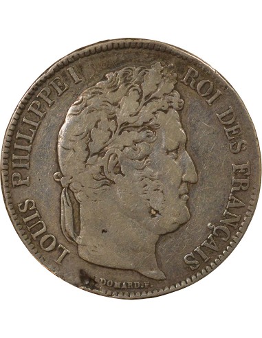 Louis-Philippe Ier Domard  5 francs Argent 1837 D Lyon