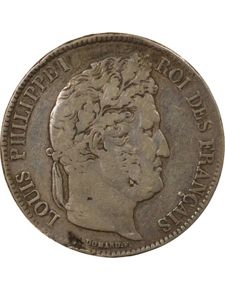 Louis-Philippe Ier Domard  5 francs Argent 1837 D Lyon