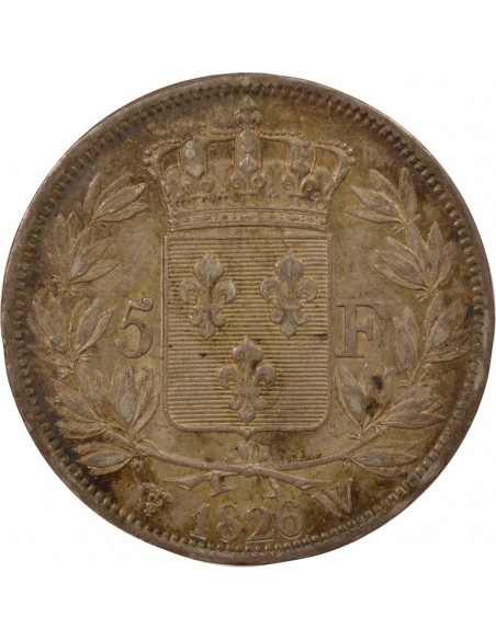 Charles X 1er Type 5 francs Argent 1826 W Lille