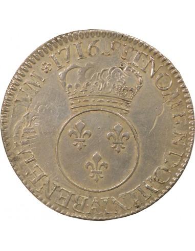 Louis XV Vertugadin  ecu Argent 1716 A - Paris