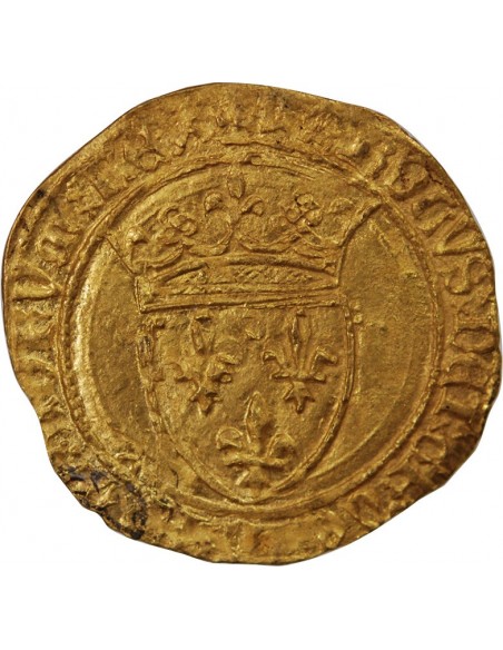 France Charles VI - Ecu d'Or à la Couronne - 1411 / 1420 Saint Lô