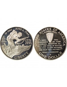 USA D-Day 1 dollar Argent 1993 W West Point