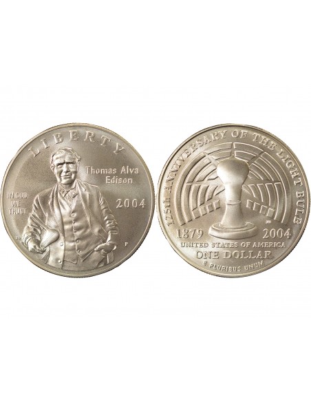 USA Thomas Alva Edison Thomas Alva Edison 1 dollar Argent 2004 Philadelphie