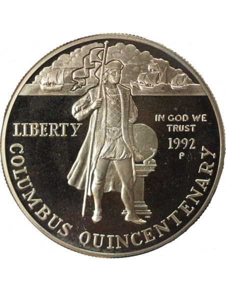 navigateur et explorateur Christophe Colomb 1 dollar Argent 1992 Philadelphie
