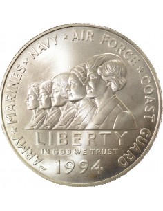 USA Service Militaire Féminin 1 dollar Argent 1994 W West Point 2