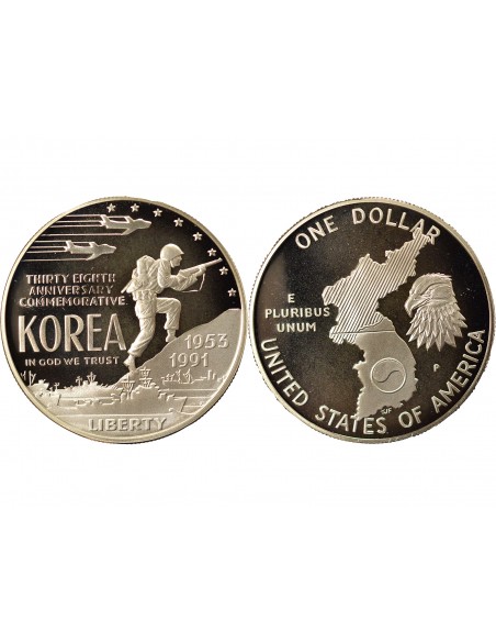 USA Guerre de Corée 1 dollar Argent 1991 Philadelphie