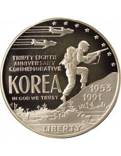USA Guerre de Corée 1 dollar Argent 1991 Philadelphie 2