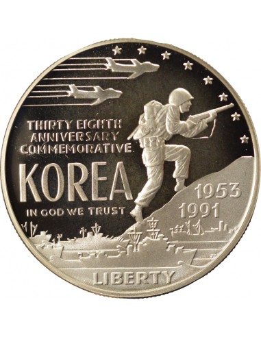 USA Guerre de Corée 1 dollar Argent 1991 Philadelphie