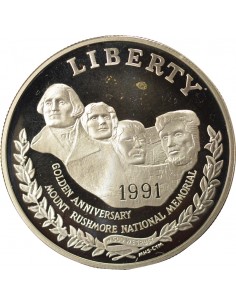 USA Mont Rushmore 1 dollar Argent 1991 S San Francisco 2