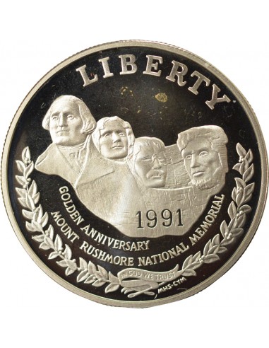 USA Mont Rushmore 1 dollar Argent 1991 S San Francisco