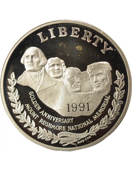 USA Mont Rushmore 1 dollar Argent 1991 S San Francisco