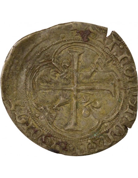 CHARLES VIII - BLANC A LA COURONNE DE BRETAGNE 1483 / 1498 NANTES - légende KROLVS