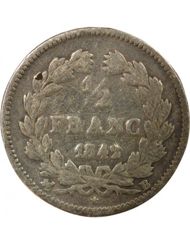 Louis-Philippe Ier 1/2 franc Argent 1842 B Rouen