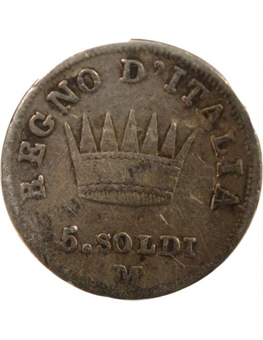 Roi d'Italie 5 soldi Argent 1810 M Milan