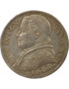 Etat Pontifical Pie IX 2 lire Argent 1867 R Rome 2