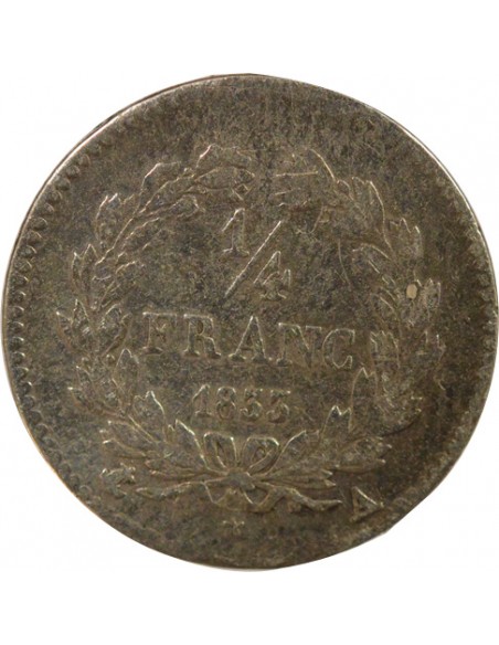 Louis-Philippe Ier 1/4 franc Argent 1833 A - Paris