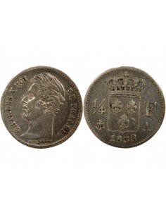 Charles X 1/4 franc Argent 1830 A - Paris