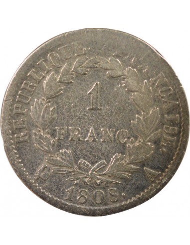 Roi d'Italie République 1 franc Argent 1808 A - Paris