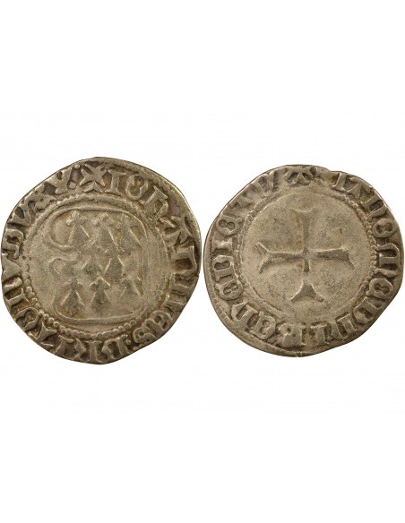 Jean V dit le Sage A La Targe Blanc à la Targe Billon 1434-1442 Vannes