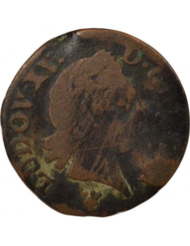 Louis XV à la Vieille Tête 1 liard Cuivre 1770 S Reims