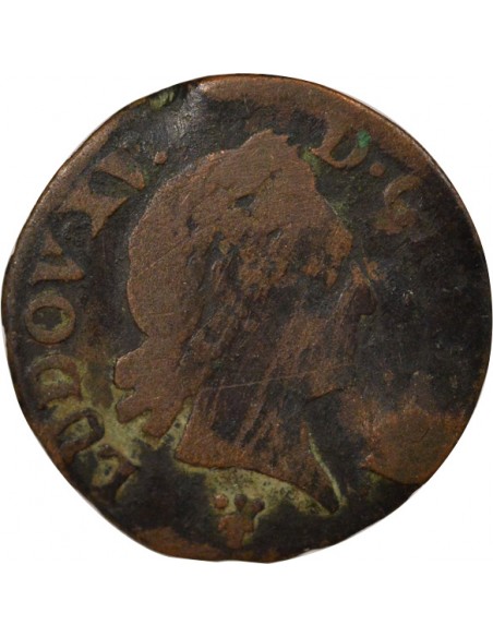 Louis XV à la Vieille Tête 1 liard Cuivre 1770 S Reims