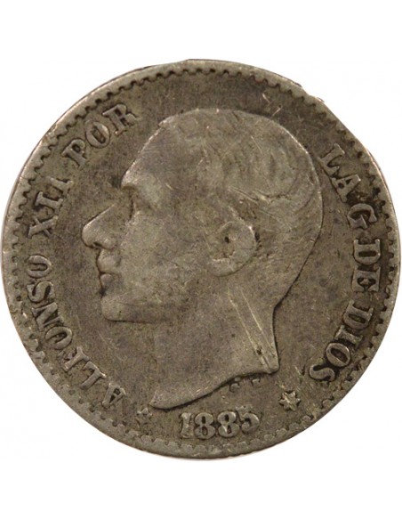 Espagne Alphonse XII d'Espagne 50 centimos Argent 1886 M Madrid