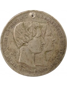 Belgique Léopold Ier Mariage Ducal 5 francs Argent 1853 B. Bruxelles 2