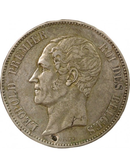 Belgique Léopold Ier Mariage Ducal 5 francs Argent 1853 B. Bruxelles