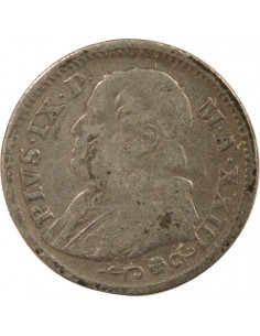 Etat Pontifical Pie IX 2 lire Argent 1868 R Rome 2