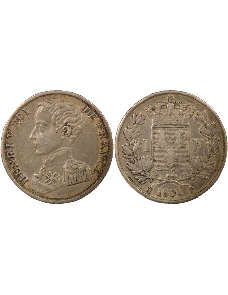 Henri V 1 franc Argent 1831  -