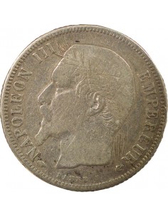 Napoléon III Tête nue 1 franc Argent 1860 A - Paris 2
