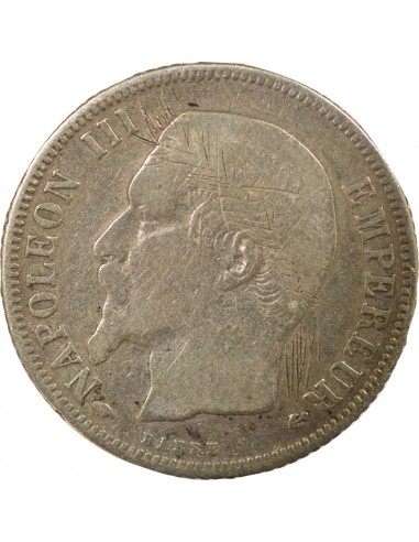 Napoléon III Tête nue 1 franc Argent 1860 A - Paris
