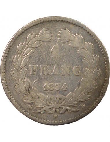 Louis-Philippe Ier 1 franc Argent 1834 B Rouen