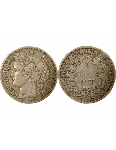 Céres - Demeter IIIe République 2 francs Argent 1873 A - Paris